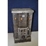 A VINTAGE ENAMELLED STOVE a small grey enamelled wood burning stove bearing the name LE
