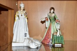 TWO ROYAL FIGURINES, comprising a Coalport Queen Elizabeth II in her coronation robes, 'To Celebrate