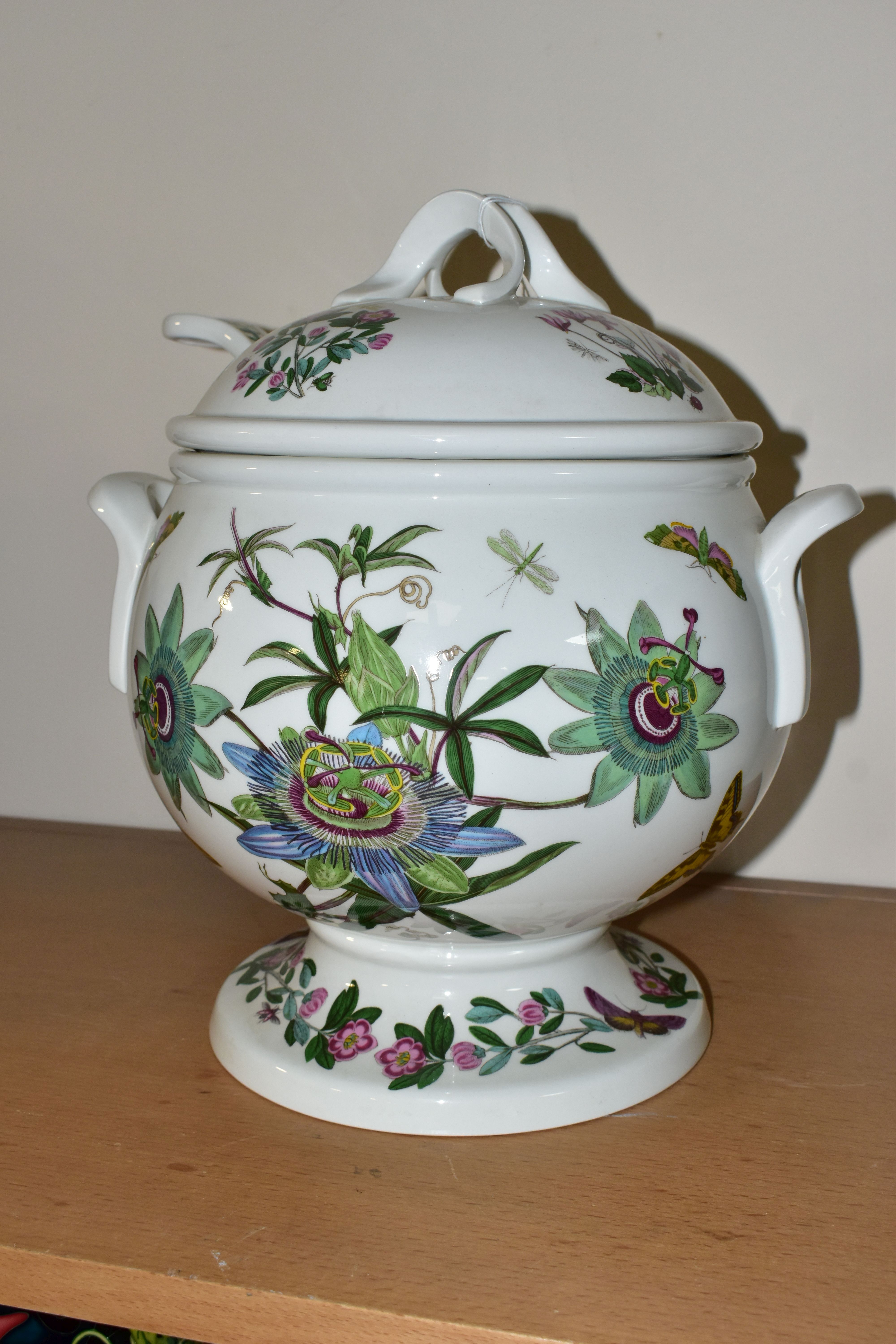 A PORTMEIRION BOTANIC GARDEN SOUP TUREEN, COVER AND LADLE, with twin handles, approximate height - Image 4 of 4