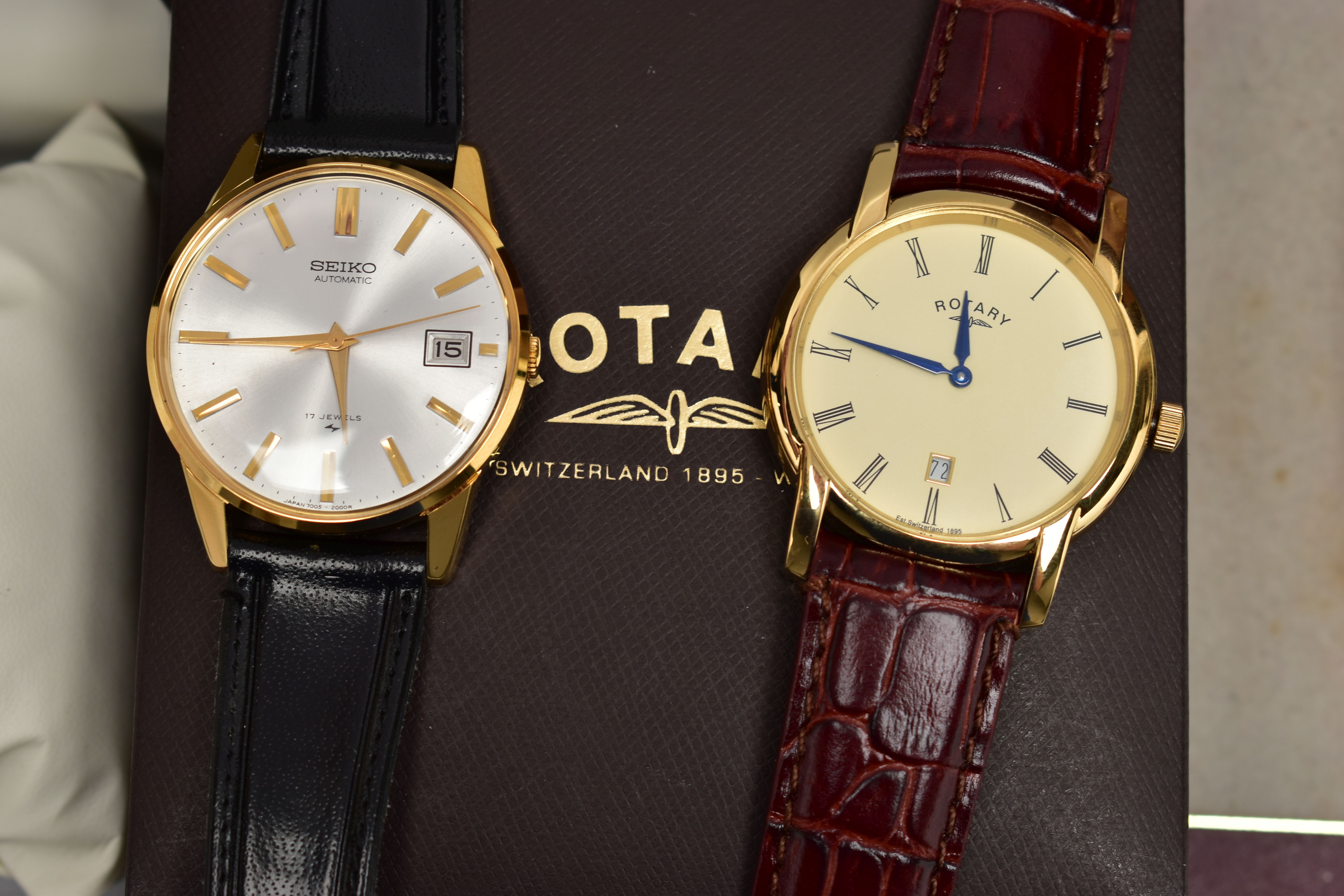 FOUR WRISTWATCHES, to include a gents 'Seiko, Automatic, 17 jewels' watch, round silver dial, - Image 3 of 4
