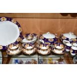 A GROUP OF ROYAL ALBERT 'HEIRLOOM' PATTERN CHINA, comprising a large meat plate, two serving dishes,