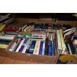 BOOKS, five boxes containing over 100 miscellaneous titles in hardback format, subjects include