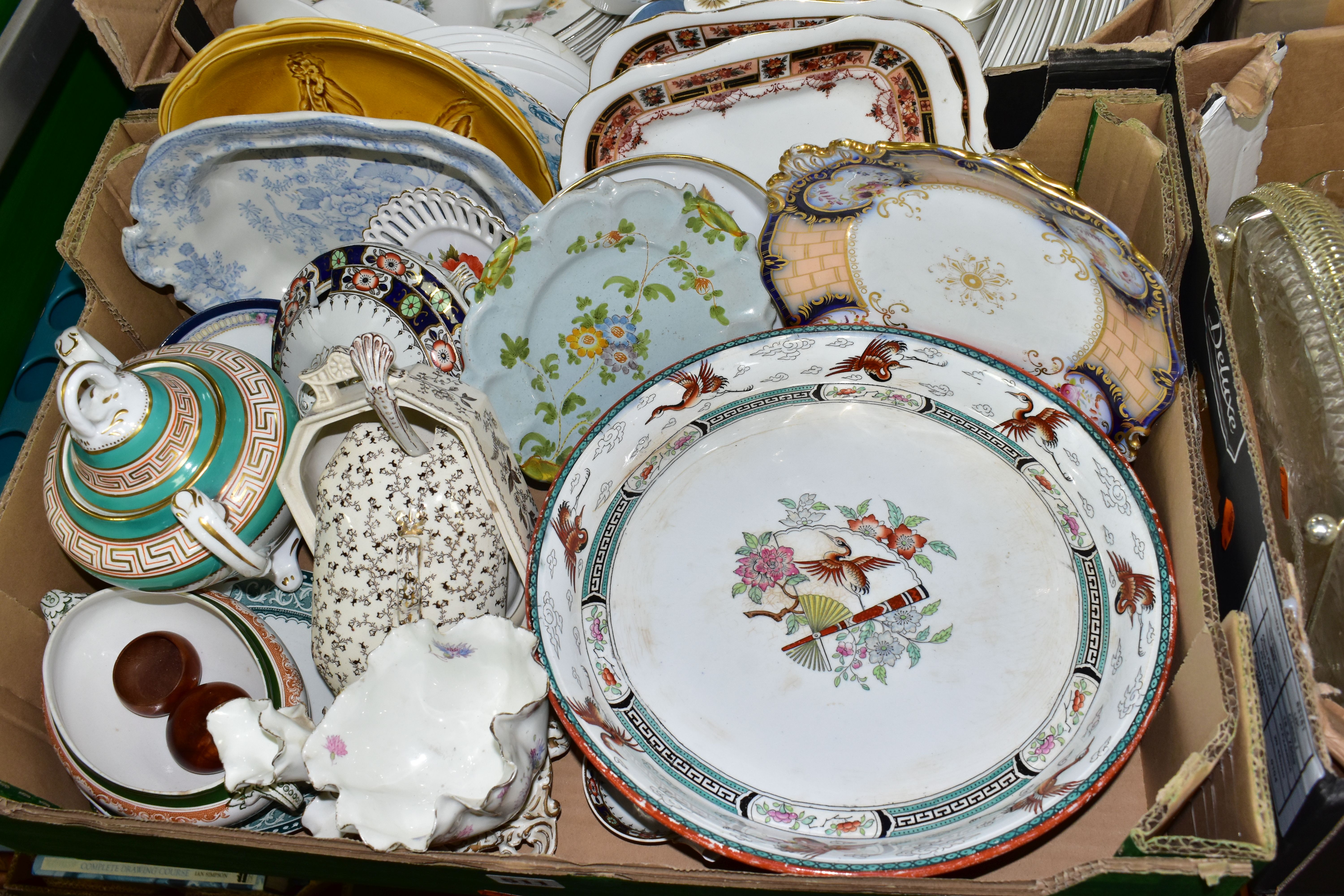 FOUR BOXES OF CERAMICS AND GLASSWARES, to include a Royal Doulton Pastorale H5002 dinner service - Image 3 of 5