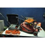 A MOUNTFIELD PRINCESS 84401 LAWN MOWER with grass box along with a Black and Decker GD200