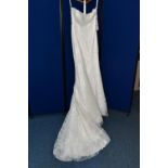 WEDDING DRESS, 'Sophia Tolli', size 12, strapless, ivory, crystal button back detail (1) (unfinished