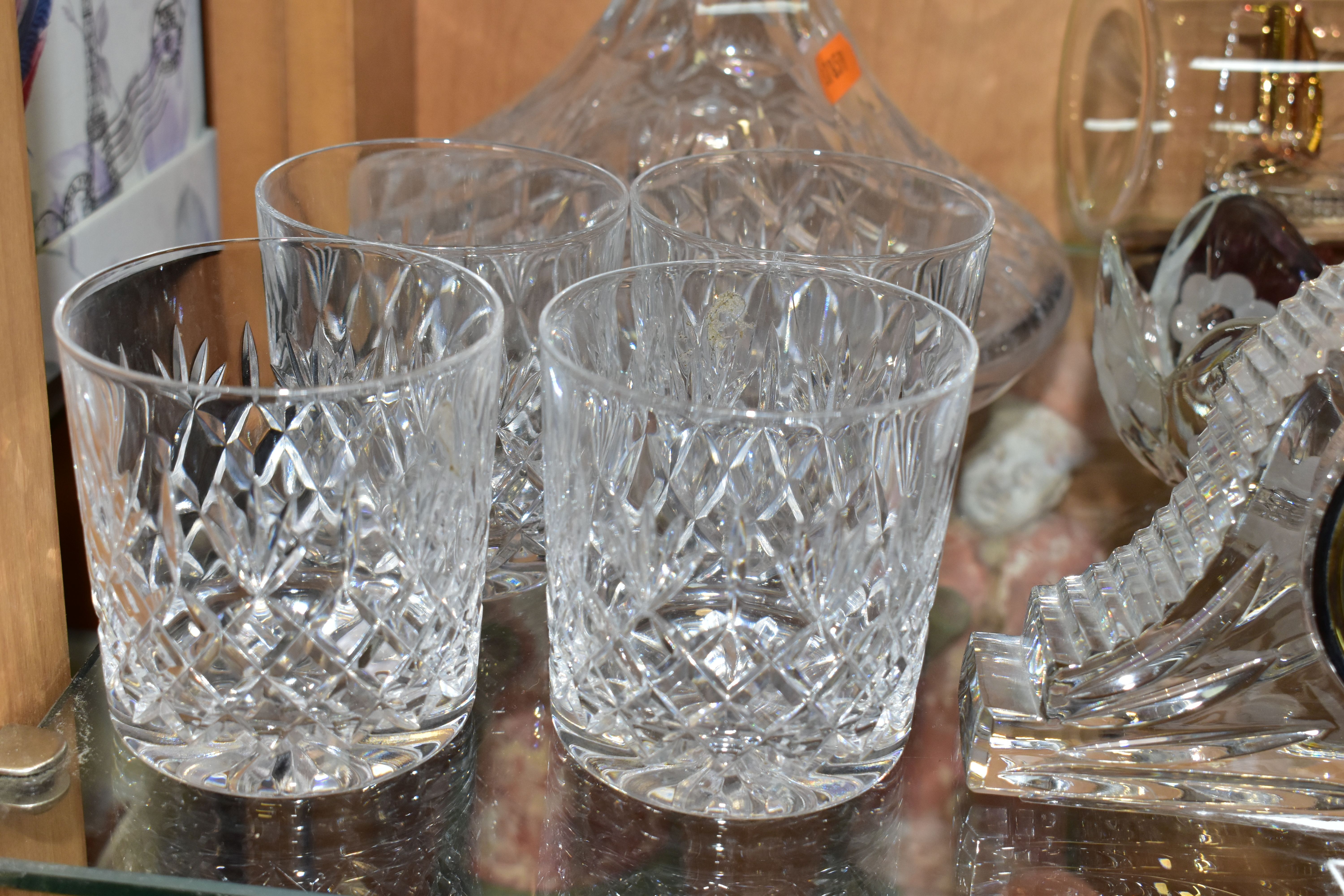 A COLLECTION OF CUT CRYSTAL AND CERAMICS, comprising four Thomas Webb tumblers and matching ship's - Image 9 of 17