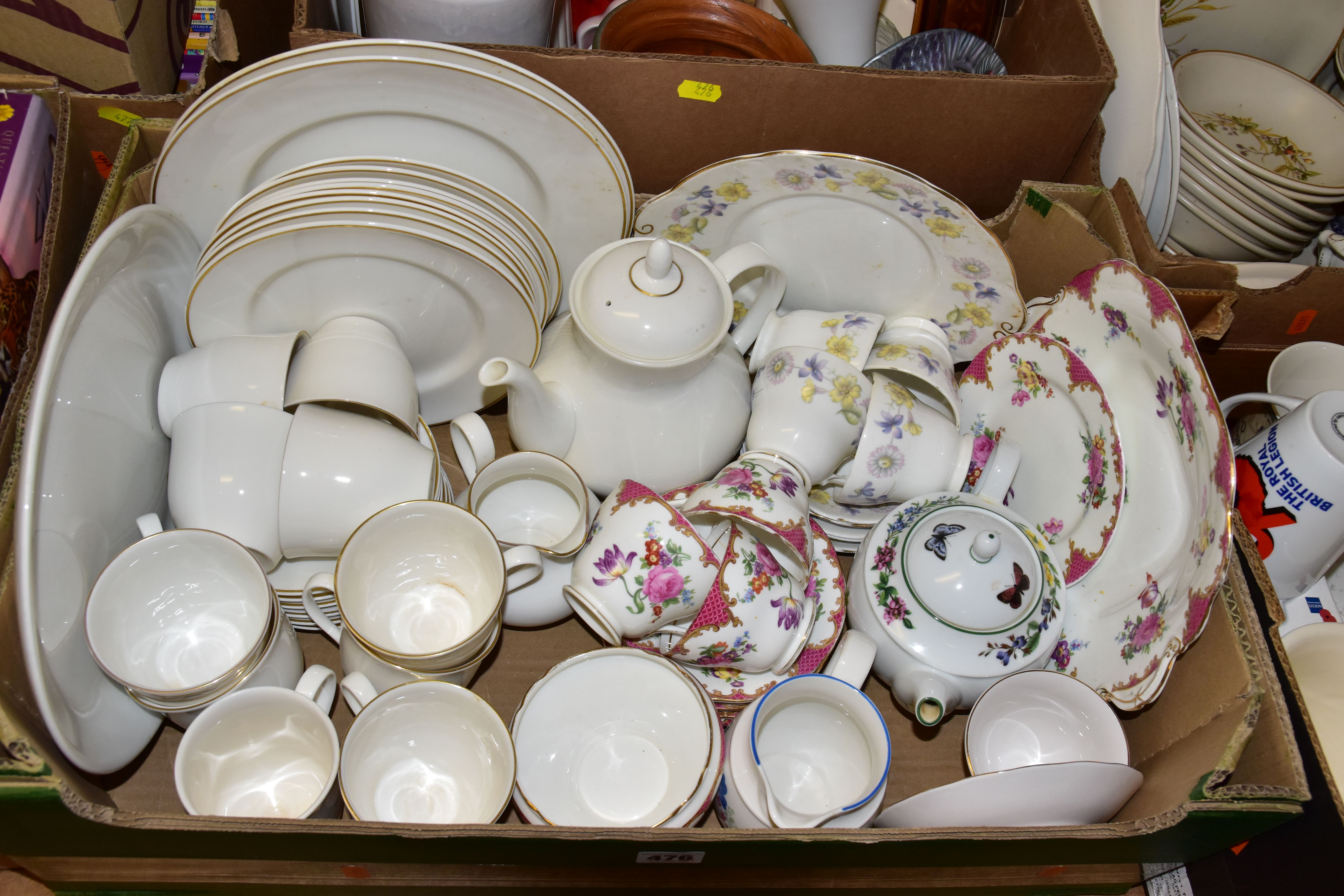 FOUR BOXES OF CERAMIC TEA AND DINNER WARES, to include a ten piece Aynsley B971 part tea set, a - Image 2 of 5