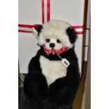 A BOXED 3 O'CLOCK BEARS TEDDY BEAR, in the form of a panda, fully jointed with shaved muzzle,