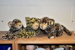 THREE STEIFF LEOPARDS, comprising model numbers 103933, 065477, 065521, all with yellow labels, gold