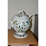 A PORTMEIRION BOTANIC GARDEN SOUP TUREEN, COVER AND LADLE, with twin handles, approximate height