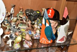 A COLLECTION OF HUMMEL GOEBEL BIRDS, together with a Royal Doulton 'The Fireman' D6697 character