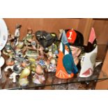 A COLLECTION OF HUMMEL GOEBEL BIRDS, together with a Royal Doulton 'The Fireman' D6697 character