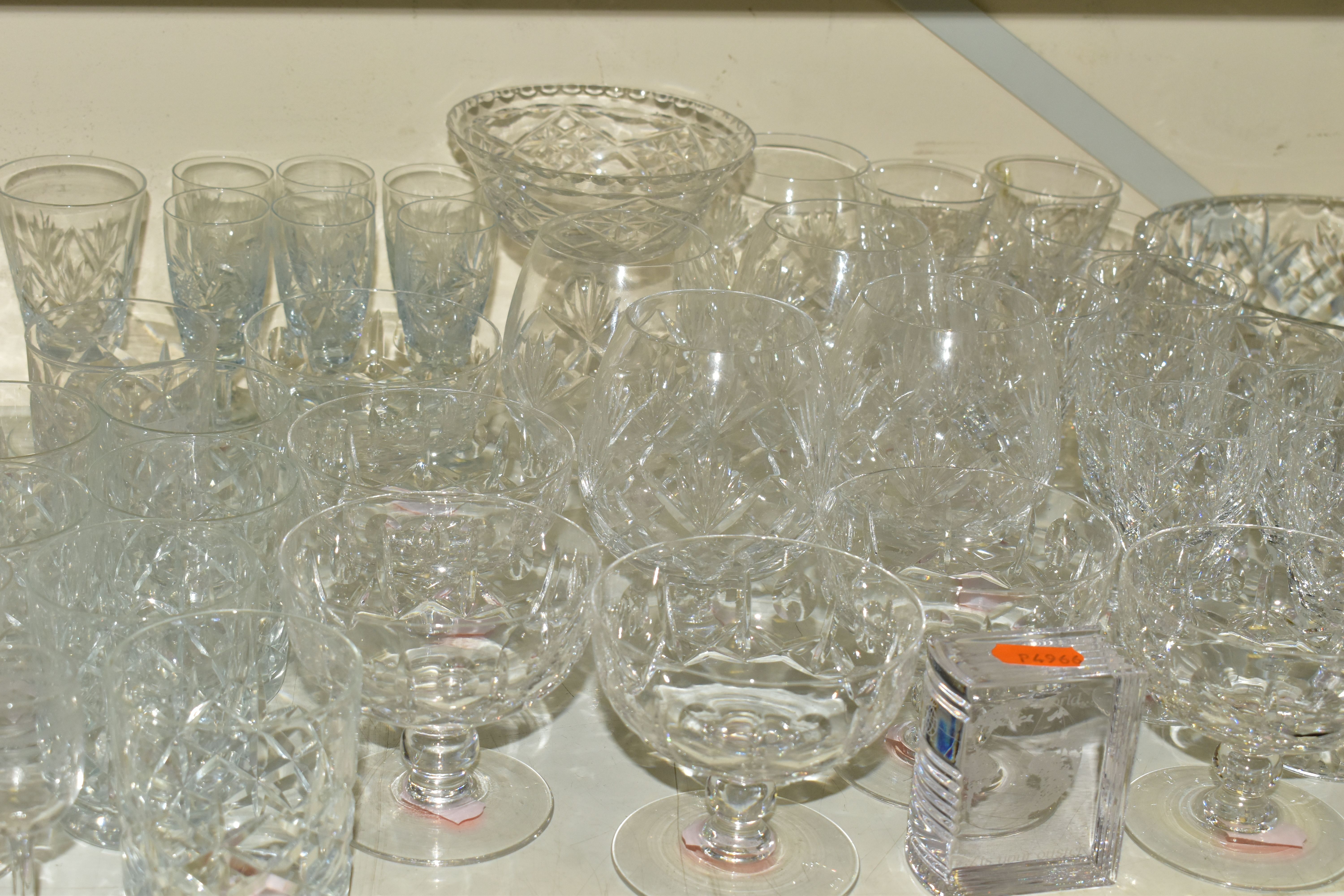 A QUANTITY OF CUT GLASS DRINKING GLASSES ETC, to include a set of ten wine glasses, a set of six - Image 4 of 5