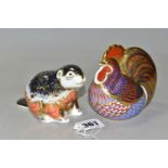 TWO ROYAL CROWN DERBY PAPERWEIGHTS, comprising a Riverbank Beaver, limited edition number 1372/5000,