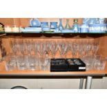 A PART SUITE OF ROYAL DOULTON CRYSTAL GLASSWARES, in Dorchester pattern, comprising twelve wine