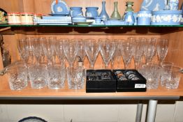 A PART SUITE OF ROYAL DOULTON CRYSTAL GLASSWARES, in Dorchester pattern, comprising twelve wine