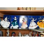 FIVE BOXED ROYAL DOULTON LADY FIGURINES, comprising 'Kirsty' HN2381 (tiny spot in glaze on back of