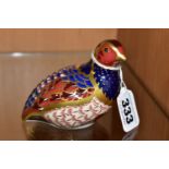 A ROYAL CROWN DERBY PARTRIDGE PAPERWEIGHT, limited edition 4295/4500 numbered to base, exclusive