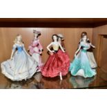 A GROUP OF SIX COALPORT LADY FIGURINES, comprising a limited edition figurine of the year - Ladies