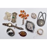 A SELECTION OF JEWELLERY, to include a lady's silver and marcasite 'Avia' wristwatch, manual wind,