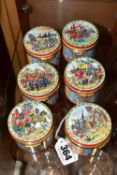 SIX HALCYON DAYS 'BRITISH MILITARY HISTORY' LIMITED EDITION ENAMEL TRINKET BOXES, numbered to bases,