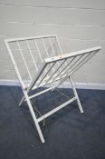 A PAINTED FOLDING FOLIO STAND, width 78cm x open height 116cm