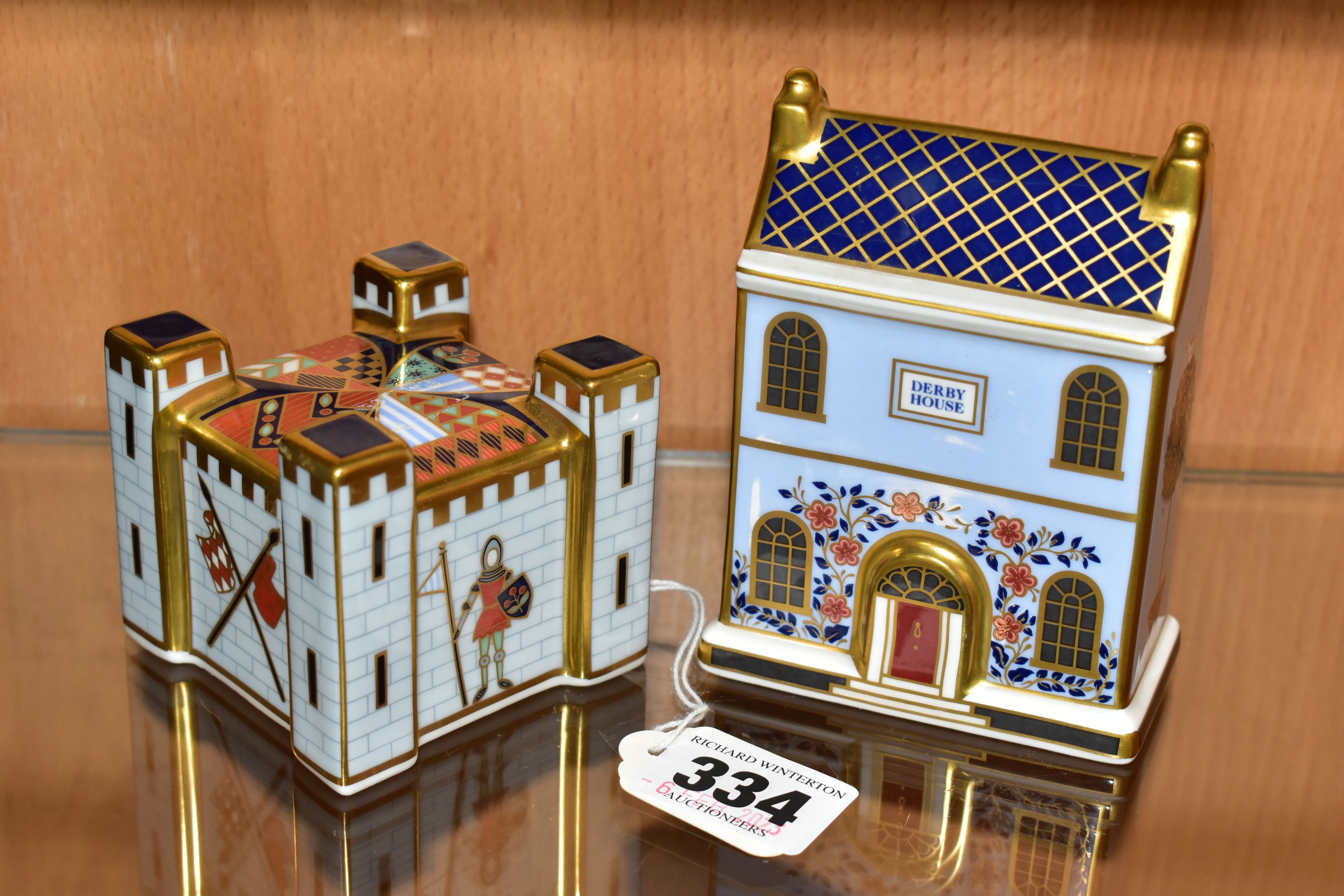 TWO ROYAL CROWN DERBY PAPERWEIGHTS/MODELS comprising a Treasures of Childhood collection 'Fort', - Image 2 of 3