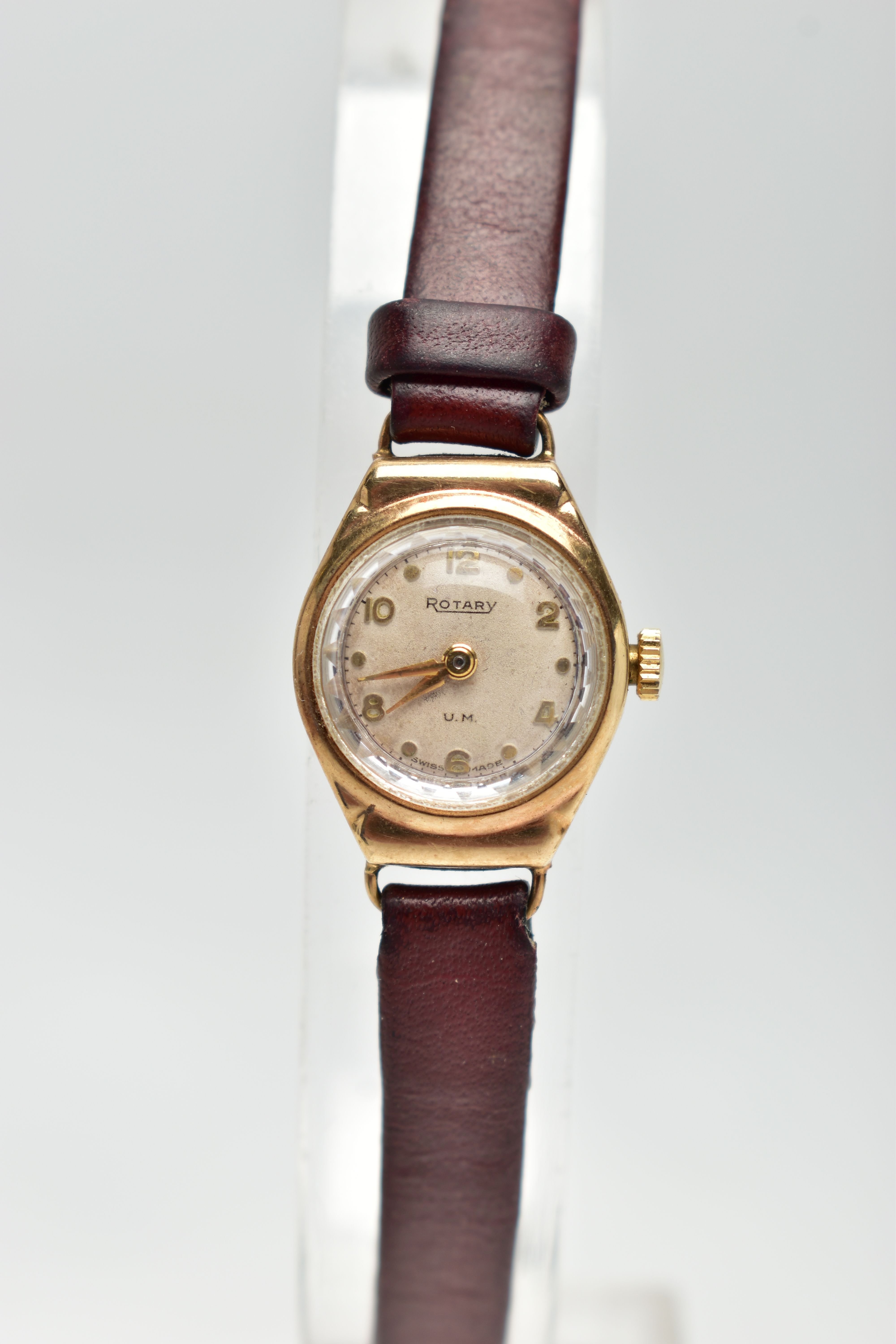 TWO LADY'S 9CT GOLD WRISTWATCHES AND A 'BUREN' WRISTWATCH, the first manual wind 'Griffon' watch, - Image 5 of 6