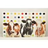 HAYLEY GOODHEAD (BRITISH CONTEMPORARY) 'DAMIEN'S HERD', a limited edition box canvas print depicting