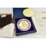 CHURCHILL CENTENARY TRUST GOLD AND SILVER PLATE FRAMED IN A VELVET LINED DISPLAY CASE, issue
