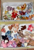 TWO BOXES OF COLLECTOR'S HANDMADE MINIATURE TEDDY BEARS, many one of a kind, comprising