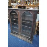 A VICTORIAN MAHOGANY DOOR BOOKCASE TOP, width 128cm x depth 38cm x height 138cm (condition:-