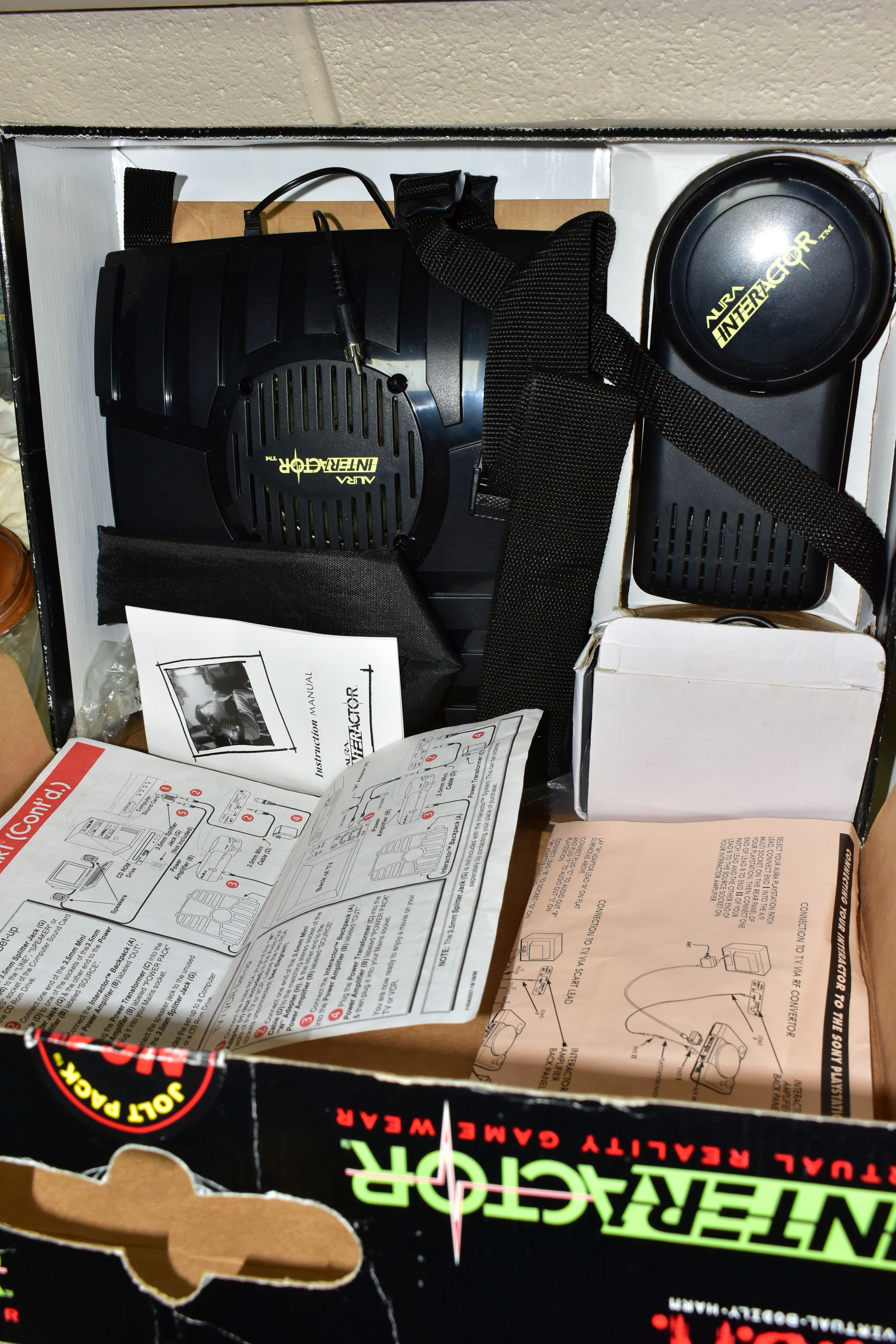 A BOXED AURA INTERACTOR VIRTUAL REALITY GAME WEAR SET, Backpack, Amplifier and Transformer and - Image 2 of 2