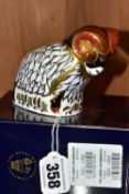 A BOXED ROYAL CROWN DERBY 'DERBY RAM' PAPERWEIGHT exclusively available from The Royal Crown Derby