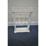 A COALBROOKDALE STYLE CAST IRON STICK STAND, width 43cm x depth 17cm x height 64cm (condition:-