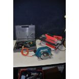 A NU-TOOL NTC180 TILE CUTTER in original box along with a Black and Decker DN227 circular saw and