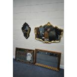 A SELECTION OF MIRRORS, to include a Coca Cola advertising mirror, 99cm x 69cm (condition:-silvering