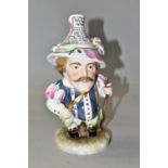 A ROYAL CROWN DERBY 'MANSION HOUSE DWARF' FIGURE, a 'Theatre Royal Haymarket' play bill in his