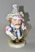 A ROYAL CROWN DERBY 'MANSION HOUSE DWARF' FIGURE, a 'Theatre Royal Haymarket' play bill in his