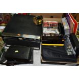 A BOX AND LOOSE SUNDRY ITEMS ETC, to include a Kodak cine model B camera with leather case, Kodak