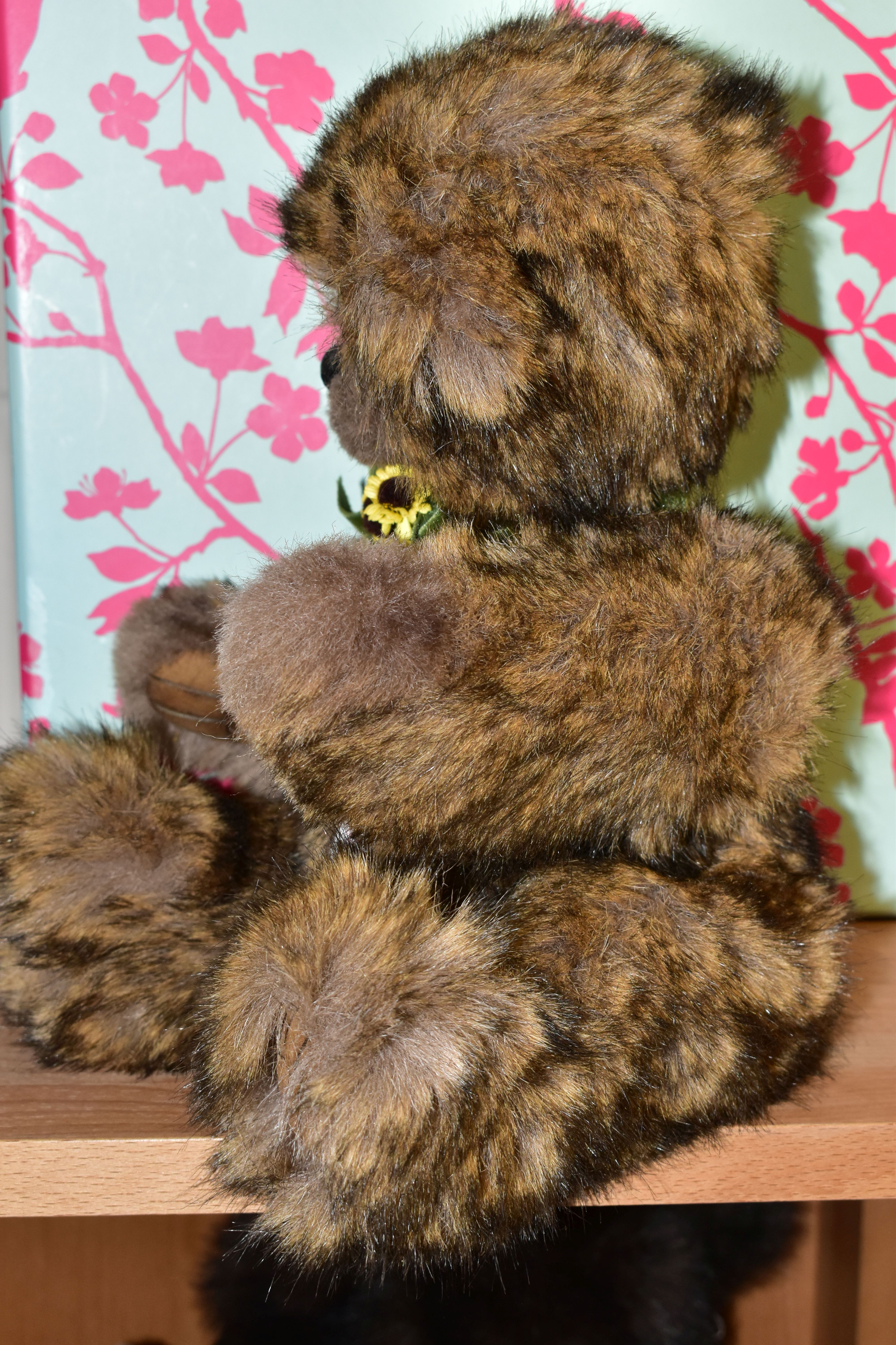 ONE HANDMADE THREE O'CLOCK BEAR, a one off limited edition, light brown and black brindle fur, - Image 3 of 4