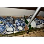 FOUR BOXES OF ROYAL DOULTON - BOOTHS 'REAL OLD WILLOW' PATTERN DINNERWARES AND TEAWARES A8025,