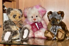 A GROUP OF THREE CHARLIE BEARS, comprising a limited edition Charlie Birthday Bear 2018 designed