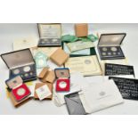 A QUANTITY OF MAINLY SILVER PROOF COINAGE, to include THE RAILWAY SESQUICENTENNIAL MEDALLIC FIRST