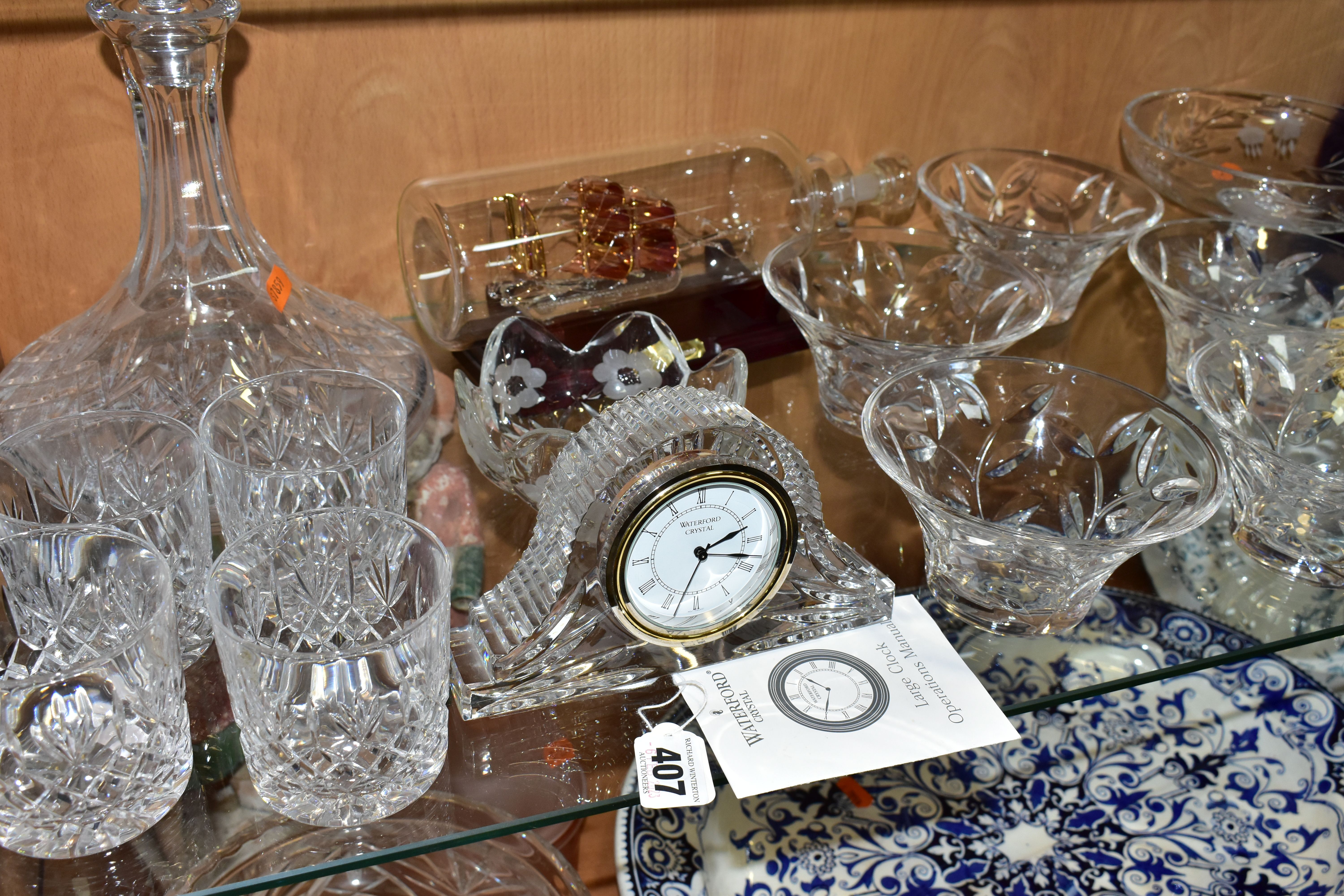 A COLLECTION OF CUT CRYSTAL AND CERAMICS, comprising four Thomas Webb tumblers and matching ship's - Image 10 of 17