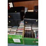 THREE BOXES, A CABINET AND LOOSE CDS AND DVDS, to include over two hundred classical and jazz CDs,