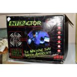 A BOXED AURA INTERACTOR VIRTUAL REALITY GAME WEAR SET, Backpack, Amplifier and Transformer and