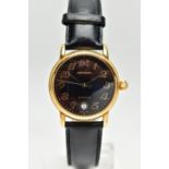 A GENTS 'MONTBLANC' WRISTWATCH, Automatic, round black dial signed 'Montblanc, Automatic', Arabic