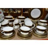 A MINTON 'GRANDEE' PATTERN DINNERWARE, comprising twelve dinner plates, twelve side plates, two