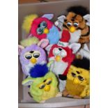 SIX FURBIES TOYS, from the early 2000s, by Tiger Electronics, including Christmas, height